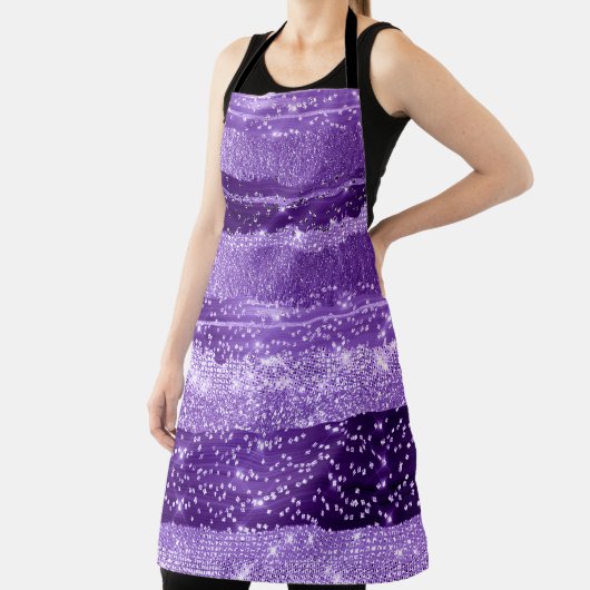 Lila Violet Amethyst Strokes Moderne Confetti Schürze (InSitu)
