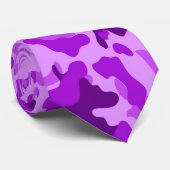 Lila Violet Camouflage Neck Tie Krawatte (Gerollt)