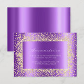 Lila Violet Crystal Wedding Hotel Unterkunft3 Begleitkarte (Vorne/Hinten)