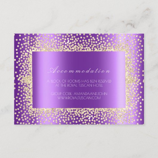 Lila Violet Crystal Wedding Hotel Unterkunft3 Begleitkarte (Vorderseite)