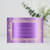 Lila Violet Crystal Wedding Hotel Unterkunft3 Begleitkarte (Stehend Vorderseite)