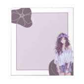 Lila Violet Einfache Niedliche Anime Boho Notepad Notizblock (Vorderseite)