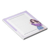 Lila Violet Einfache Niedliche Anime Boho Notepad Notizblock (angewinkelt)