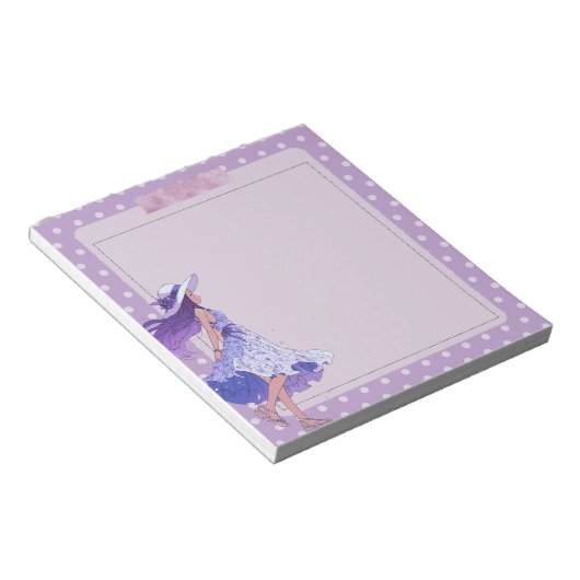 Lila Violet Einfache Niedliche Anime Boho Notepad Notizblock (angewinkelt)