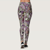 Lila Violet-gepolstertes, gezogenes Retro-Quadrat- Leggings (Rückseite)