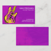 Lila Violet-Gitarre-Lehrer-Visitenkarte Visitenkarte (Vorne/Hinten)