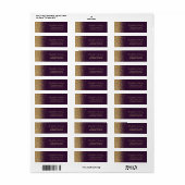 Lila Violet Gold Glitzer Hochzeit Rücksendeadresse (Vorne)