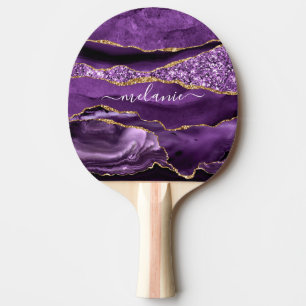 Lila Violet Gold Individuelle Name Ping Pong Paddl Tischtennis Schläger