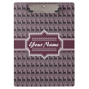 Lila Violet Hirsch Personalisierter Name V1 Klemmbrett