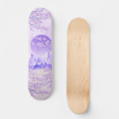 Lila Violet Japanisch Asiatisch Cherry Blossom Moo Skateboard (Vorderseite)
