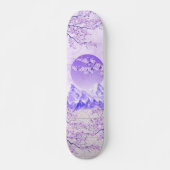 Lila Violet Japanisch Asiatisch Cherry Blossom Moo Skateboard (Vorne)