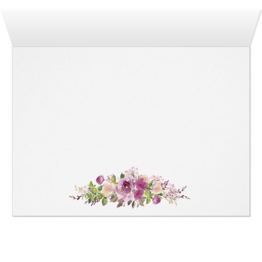 Lila Violet Lilac Floral Dankeschön Karte (Innenansicht Horizontal (Unten))