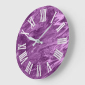 Lila Violet Metallic Grau Silber römische Zahlen Große Wanduhr (Winkel)