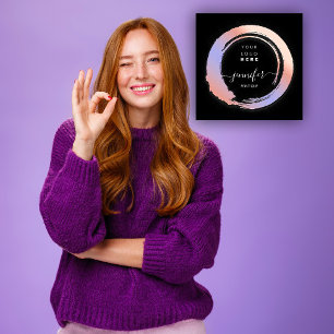 Lila Violet Minimalismus Custom QR LOGO SHOP Quadratische Visitenkarte