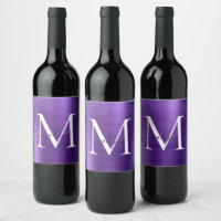 Lila Violet Monogram, Girly Script, Metallic Steel