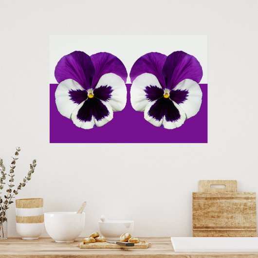 Lila Violet-Pansy-Blume Poster (Küche)