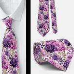 Lila Violet Peonies Poenies Floral Krawatte<br><div class="desc">Diese wunderschöne,  lila und violette Krawatte im Aquarellbau eignet sich hervorragend zum Ankleiden Ihres Outfits oder für Trauzeugen bei Ihrer Hochzeit.</div>