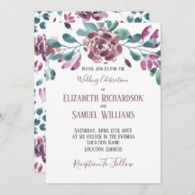Lila Violet Peony Watercolor Hochzeit