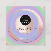 Lila Violet-Rose kundenspezifischer QR-LOGO-SHOP Quadratische Visitenkarte (Vorderseite)