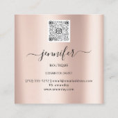 Lila Violet-Rose kundenspezifischer QR-LOGO-SHOP Quadratische Visitenkarte (Rückseite)