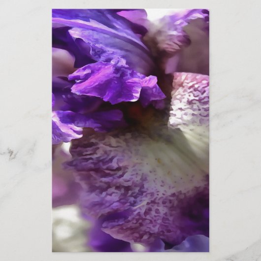 Lila, Violet und Mauve Iris Abstrakt Briefpapier (Vorderseite)