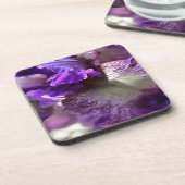 Lila, Violet und Mauve Iris Abstrakt Getränkeuntersetzer (Linke Seite)