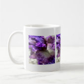 Lila, Violet und Mauve Iris Abstrakt Kaffeetasse (Links)