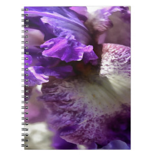 Lila, Violet und Mauve Iris Abstrakt Notizblock