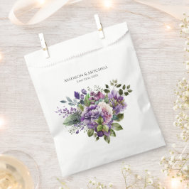 Lila Violet-Wasserfarben-Bouquet-Hochzeit Geschenktütchen
