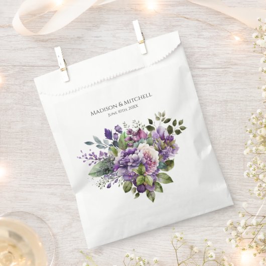 Lila Violet-Wasserfarben-Bouquet-Hochzeit Geschenktütchen (Ausgeschnitten)