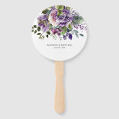 Lila Violet Watercolor Bouquet Gold Script Fächer (Rückseite)