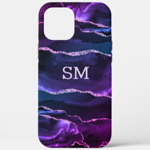 Lila Violett Agate Modernes Mit Monogramm Case-Mate iPhone Hülle