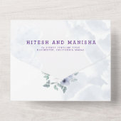 Lila Violett All In One Einladung (Rückseite)