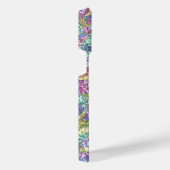 Lila Violett Blau Türkis Rosa Marmormuster iPhone Hülle (Rechte Seite)