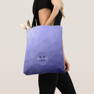 Lila Violett blaue Mesh Ombre-Muster Monogramm Tasche