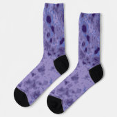 Lila violett-blaues, abstrakt verzweigtes Muster Socken (Linkes Detail)