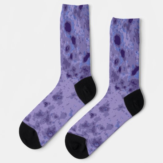 Lila violett-blaues, abstrakt verzweigtes Muster Socken (Linkes Detail)