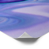 Lila Violett Blaues Marmor Abstraktes Fluid Art Poster (Ecke)