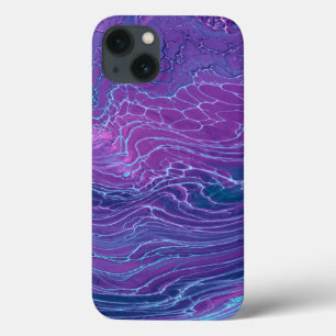 Lila Violett blaues Marmorband Akrylabstraktion Case-Mate iPhone Hülle