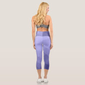 Lila violett-blaues Mesh-Omermuster Capri Leggings (Rückseite)