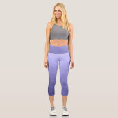 Lila violett-blaues Mesh-Omermuster Capri Leggings (Vorderseite)