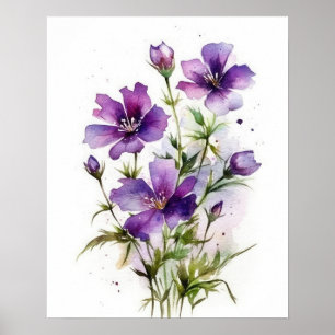 Lila Violett-Blume Art Print Poster