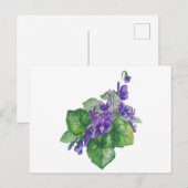 Lila Violett-Blume Postkarte (Vorne/Hinten)