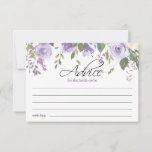 Lila Violett-Brautparty Hinweiskarte<br><div class="desc">Einfach elegantes,  rustikales Bouquet-Design in Aquarell (Aquarell) grüne Vegetation,  Lavendel,  lila,  violett,  lila,  rot,  pfirsichfarben,  weiße Blume Rose / Peony auf weißem Hintergrund und schwarzen Buchstaben. Delikates Hochzeitsfest Brautparty ,  BERATUNGSKARTEN für das Frühjahr- oder Sommerthema. Weitere Informationen finden Sie unter Entsprechende Sammlungen .</div>