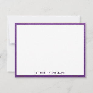 Lila Violett Brushed Metal Elegant Stilvoll modern Mitteilungskarte