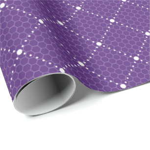 Lila Violett Delikate Spitzen Weißes Gitter Elegan Geschenkpapier