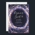 Lila Violett glänzende Lichter Glam Sweet 16 Party Einladung<br><div class="desc">Anpassen für jedes Ereignis.</div>