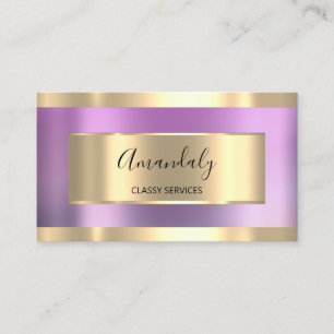 Lila Violett-Gold-Beruflich-Makeup-Nägel Rosa Visitenkarte