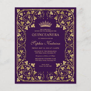 Lila Violett Gold Tiara Quinceanera