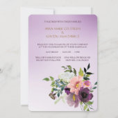 Lila Violett-Hochzeit in Gold-Doppelrahmen Einladung (Rückseite)